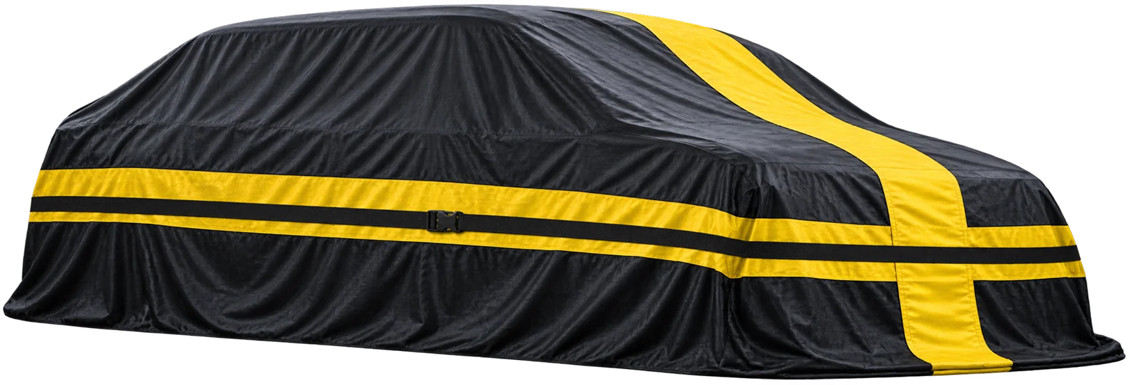 Yellow Jacket fire containment cover fitted over a vehicle.